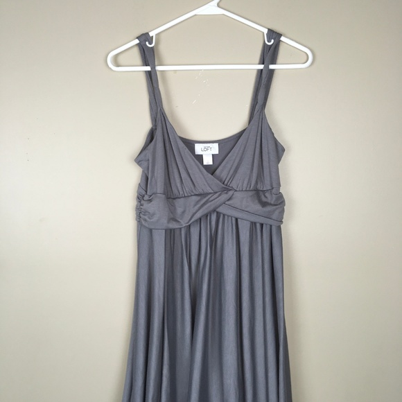 ATL Ann Taylor Loft KNIT SUNDRESS GRAY HIGH WAIST - Picture 3 of 7